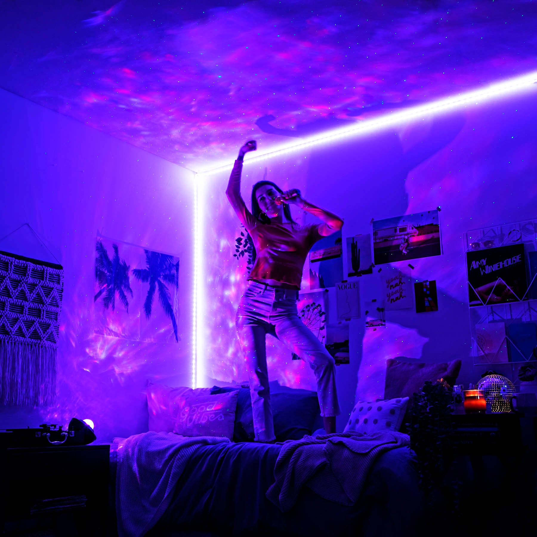 purple light room